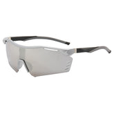 (12 PACK) Wholesale Sports Sunglasses New Arrival Cycling Women Outdoor Sport Semirimless One Piece Windproof 2024 - BulkSunglassesWholesale.com - Silver Frame Mirrored